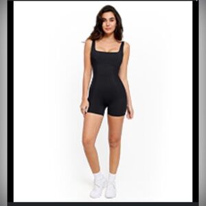 Popilush ribbed romper with built in shape wear